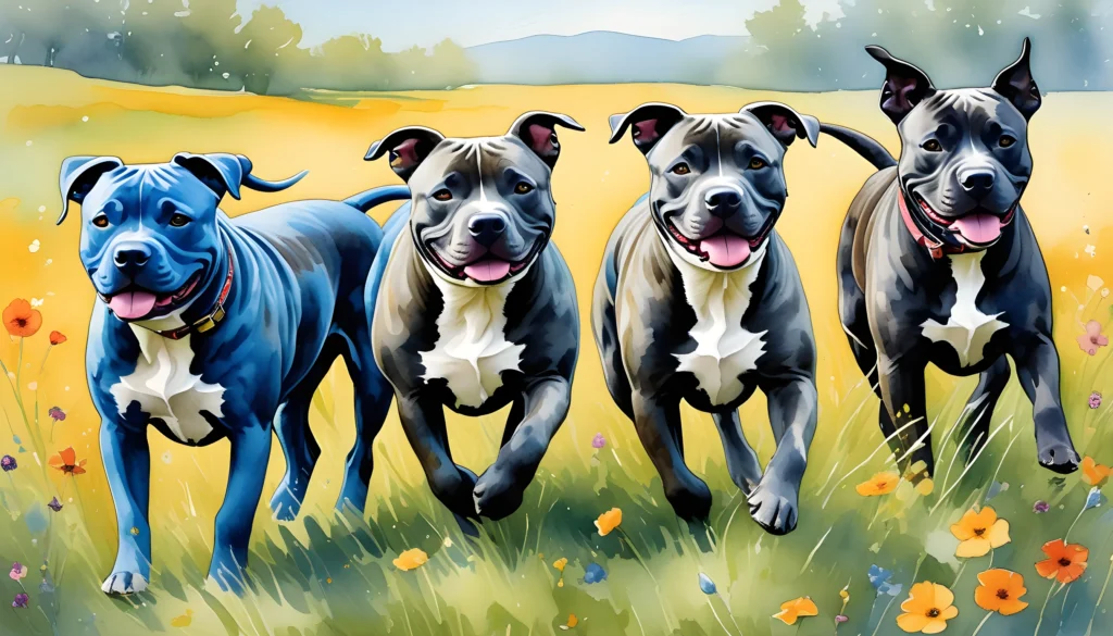Quick and energetic Blue Brindle Pit Bulls